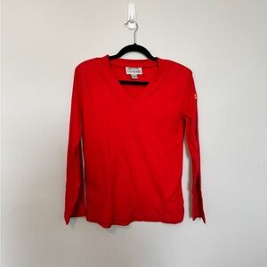 VGUC Vintage Anne Klein Red Made in Greece 100% Cotton Longsleeve Shirt